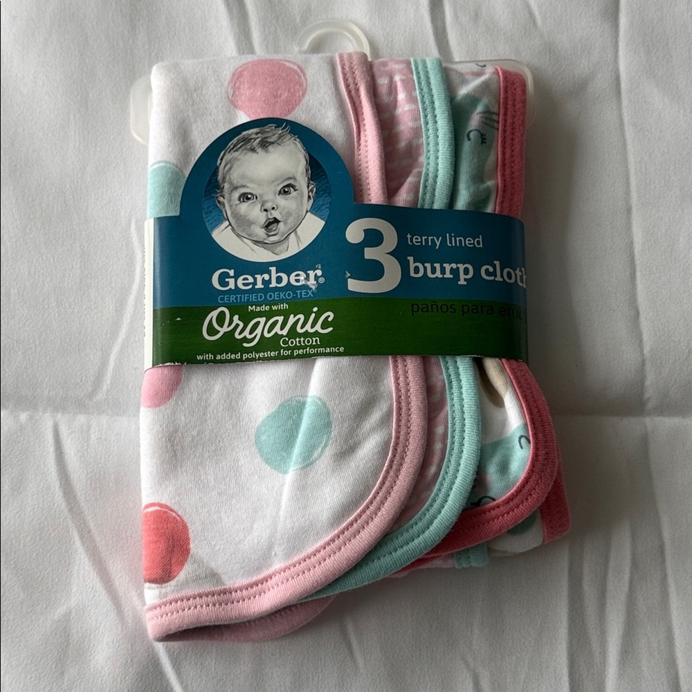 Gerber Baby Burp Cloths NWT - Picture 2 of 6